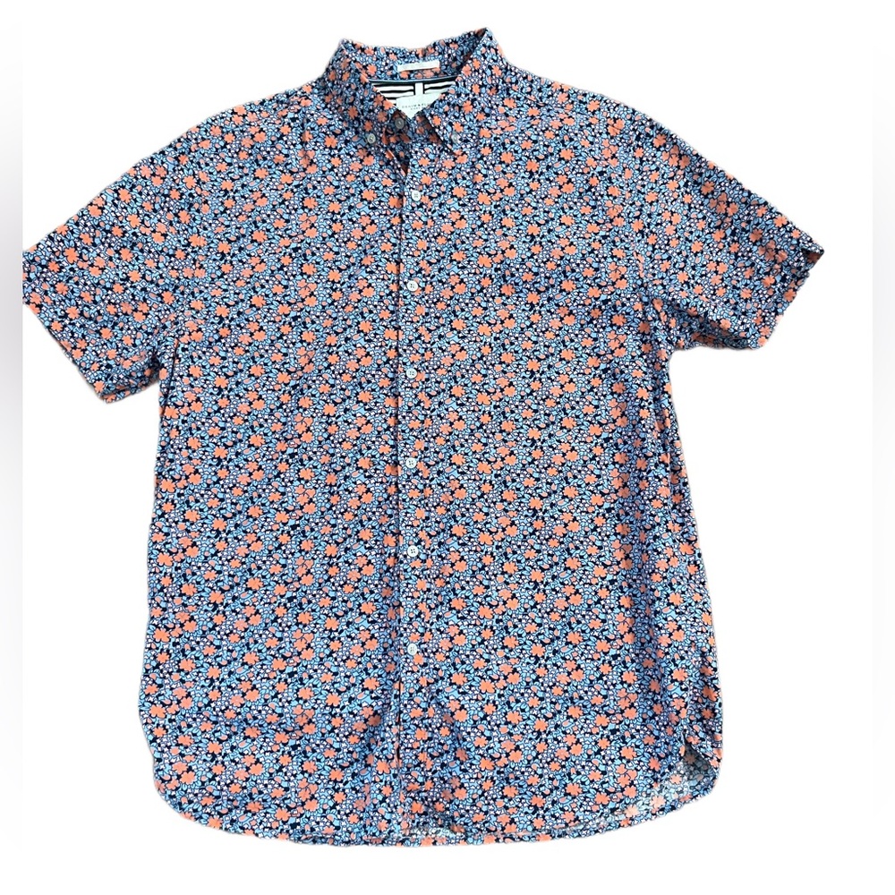 Denim & Flower Blue and Pink/Coral Floral Shirt